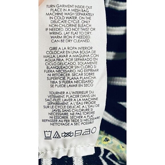 Cabi Jacket Womens Medium Maritime Navy Blue Stripe Knit Trench Nautical 5151 - Picture 7 of 7